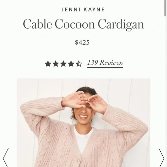Jenni Kayne Blush Cable Cocoon Cardigan perfect for winter. - Picture 2 of 2